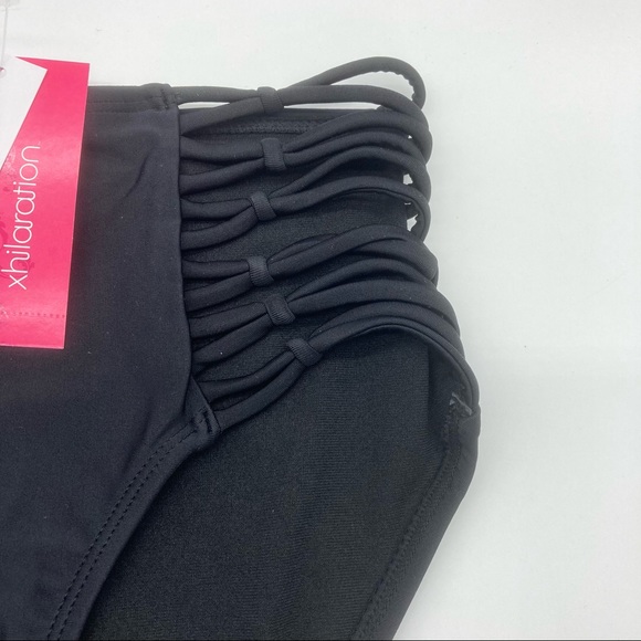 Women’s Strappy High Waist Bikini Bottoms Black - Picture 3 of 7